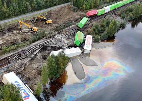 Urspårat godståg Västernorrland 2025