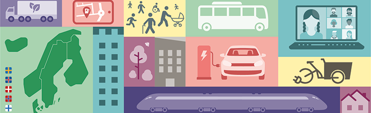Illustrationer av transporttyper av olika slag.