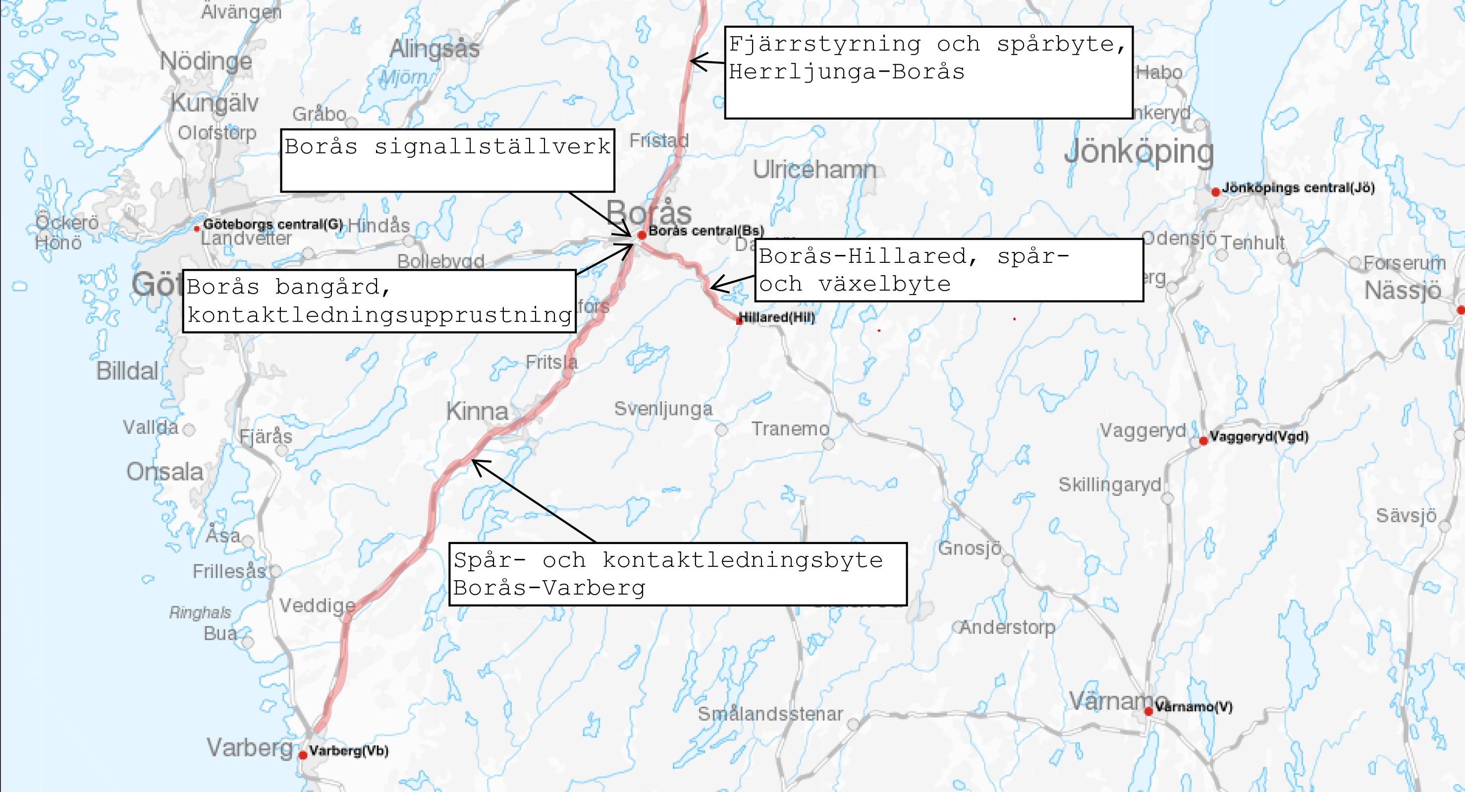Map Borås area
