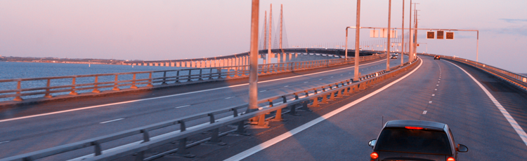 Bron till kontinenten mellan Malmö, Sverige,och Danmark