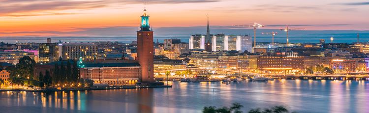 View over Old town in Stockholm. 