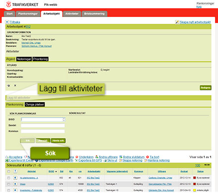 Skärmdump av Plk-webb