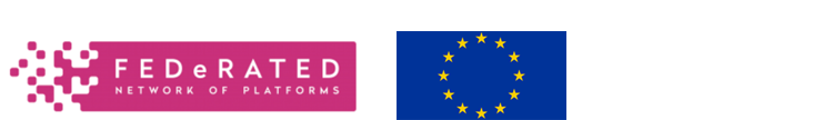 Logotyper: FEDeRATED och Europeiska Unionen.