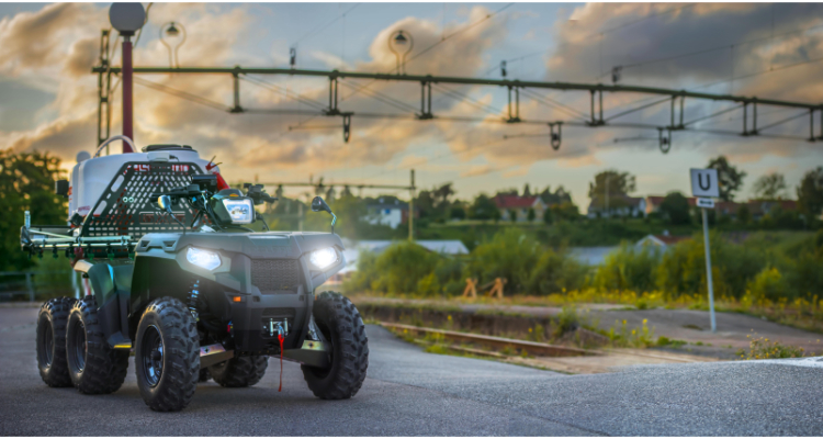 ATV-fordon som används för att bekämpa ogräs. Jesper Vahlund Actum Greentech AB