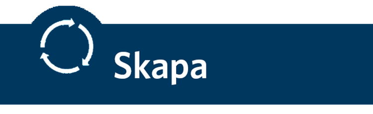 Blå färgplatta med texten: Skapa