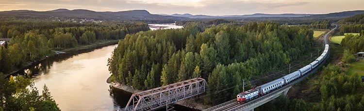 Train crossing a bridge