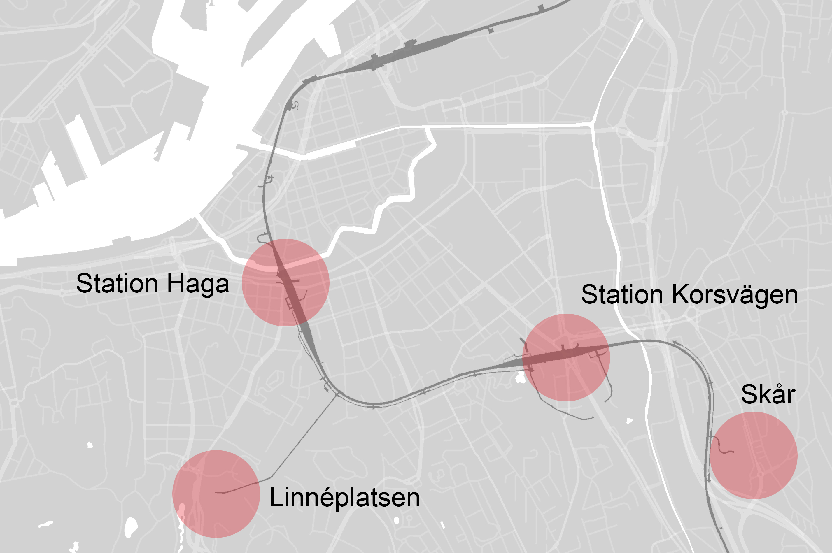 The art will be displayed at Station Centralen, Södra Älvstranden, Station Haga, Station Korsvägen and Linnéplatsen.